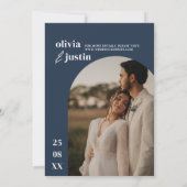 Moderne Minimalistische Boho Arch Foto Hochzeit Einladung (Rückseite)