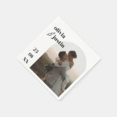 Moderne Minimalistische Boho Arch Foto Hochzeit Serviette (Ecke)