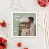 Moderne Minimalistische Boho Arch Foto Hochzeit Serviette (Beispiel)