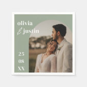 Moderne Minimalistische Boho Arch Foto Hochzeit Serviette (Vorderseite)