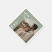 Moderne Minimalistische Boho Arch Foto Hochzeit Serviette (Ecke)