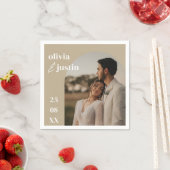 Moderne Minimalistische Boho Arch Foto Hochzeit Serviette (Beispiel)