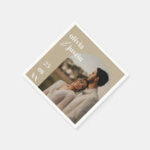 Moderne Minimalistische Boho Arch Foto Hochzeit Serviette (Ecke)