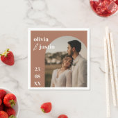 Moderne Minimalistische Boho Arch Foto Hochzeit Serviette (Beispiel)