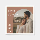 Moderne Minimalistische Boho Arch Foto Hochzeit Serviette (Vorderseite)