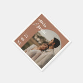 Moderne Minimalistische Boho Arch Foto Hochzeit Serviette (Ecke)