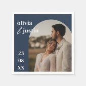 Moderne Minimalistische Boho Arch Foto Hochzeit Serviette (Vorderseite)