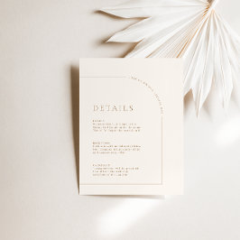 Moderne Minimalistische Boho Arch Hochzeitdetails Begleitkarte
