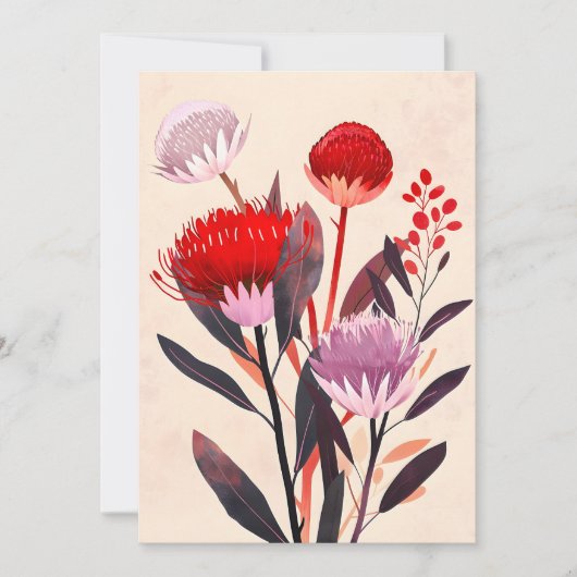 Moderne minimalistische Boho-Blumen Botanik Ankündigung (Vorderseite)