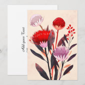 Moderne minimalistische Boho-Blumen Botanik Ankündigung (Vorne/Hinten)