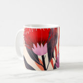 Moderne minimalistische Boho-Blumen Botanik Kaffeetasse (Vorderseite Links)
