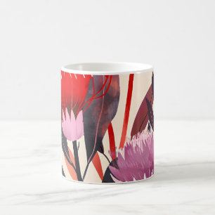 Moderne minimalistische Boho-Blumen Botanik Kaffeetasse