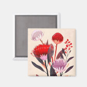 Moderne minimalistische Boho-Blumen Botanik Magnet (Vorderseite/Rückseite)