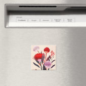 Moderne minimalistische Boho-Blumen Botanik Magnet (In Situ (Geschirrspüler))