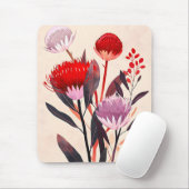 Moderne minimalistische Boho-Blumen Botanik Mousepad (Mit Mouse)