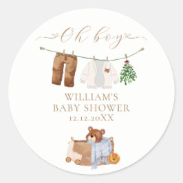 Moderne Minimalistische Boho Boy Clothes Kinderdus Runder Aufkleber