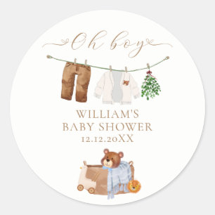 Moderne Minimalistische Boho Boy Clothes Kinderdus Runder Aufkleber