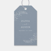 Moderne Minimalistische Boho Dusty Blue Wedding Geschenkanhänger (Vorderseite)