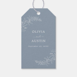 Moderne Minimalistische Boho Dusty Blue Wedding Geschenkanhänger