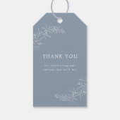 Moderne Minimalistische Boho Dusty Blue Wedding Geschenkanhänger (Rückseite)