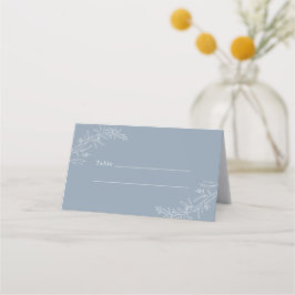 Moderne Minimalistische Boho Dusty Blue Wedding Platzkarte