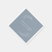 Moderne Minimalistische Boho Dusty Blue Wedding Serviette (Ecke)