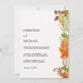 Moderne Minimalistische Boho Fall Pumpkin Wedding Einladung (Vorderseite)