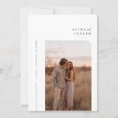 Moderne Minimalistische Boho Foto Wedding Einladung (Vorderseite)