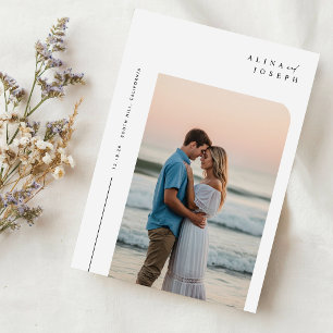 Moderne Minimalistische Boho Foto Wedding Einladung
