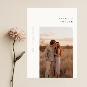 Moderne Minimalistische Boho Foto Wedding Einladung