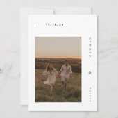 Moderne Minimalistische Boho Foto Wedding Einladung (Vorderseite)