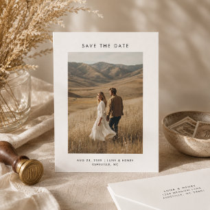 Moderne Minimalistische Boho Hochzeitsfotos Save t The Date