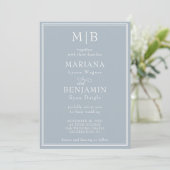 Moderne Minimalistische Boho Light Gray Wedding Einladung (Stehend Vorderseite)