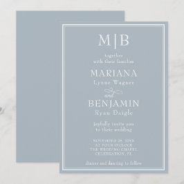 Moderne Minimalistische Boho Light Gray Wedding Einladung