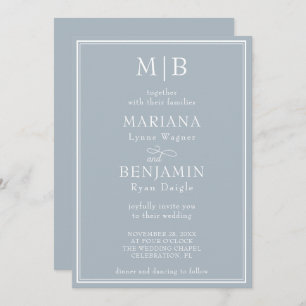 Moderne Minimalistische Boho Light Gray Wedding Einladung