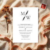Moderne Minimalistische Boho Monogram Wedding Einladung