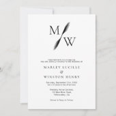 Moderne Minimalistische Boho Monogram Wedding Einladung (Vorderseite)