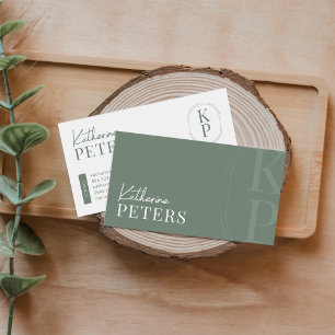 Moderne minimalistische Boho-Olive Visitenkarte