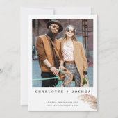 Moderne Minimalistische Boho Pampas Grass Palm Wed Einladung (Rückseite)