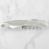 Moderne Minimalistische Boho Sage Green Gastgesche Kellnermesser (Vorderseite)