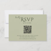 Moderne Minimalistische Boho-Salbei-Hochzeit RSVP Karte (Vorderseite)