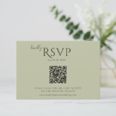 Moderne Minimalistische Boho-Salbei-Hochzeit RSVP Karte (Stehend Vorderseite)