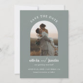 Moderne Minimalistische Boho Save the Date Fotokar Einladung (Vorderseite)