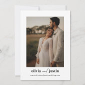 Moderne Minimalistische Boho Save the Date Fotokar Einladung (Rückseite)