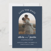 Moderne Minimalistische Boho Save the Date Fotokar Einladung (Vorderseite)