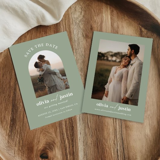 Moderne Minimalistische Boho Save the Date Fotokar Einladung