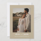 Moderne Minimalistische Boho Save the Date Fotokar Einladung (Rückseite)