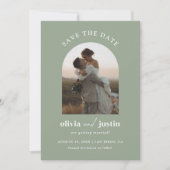 Moderne Minimalistische Boho Save the Date Fotokar Einladung (Vorderseite)