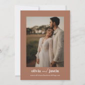 Moderne Minimalistische Boho Save the Date Fotokar Einladung (Rückseite)