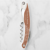 Moderne Minimalistische Boho Terracotta-Gastgesche Kellnermesser (Vorderseite)